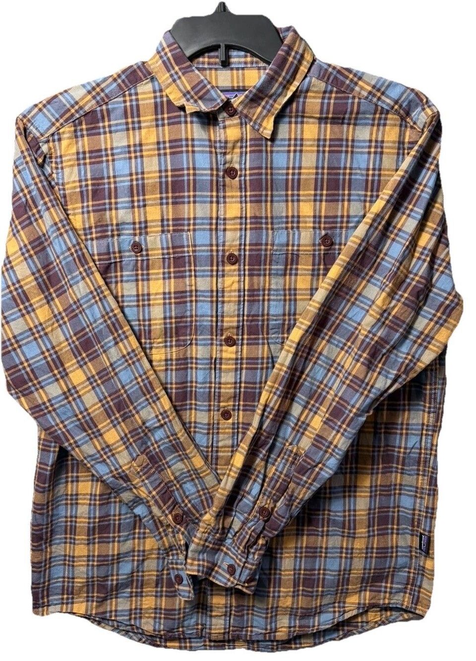 Patagonia Midweight Fjord Flannel Shirt Mens Medium Plaid Organic Cotton FA21